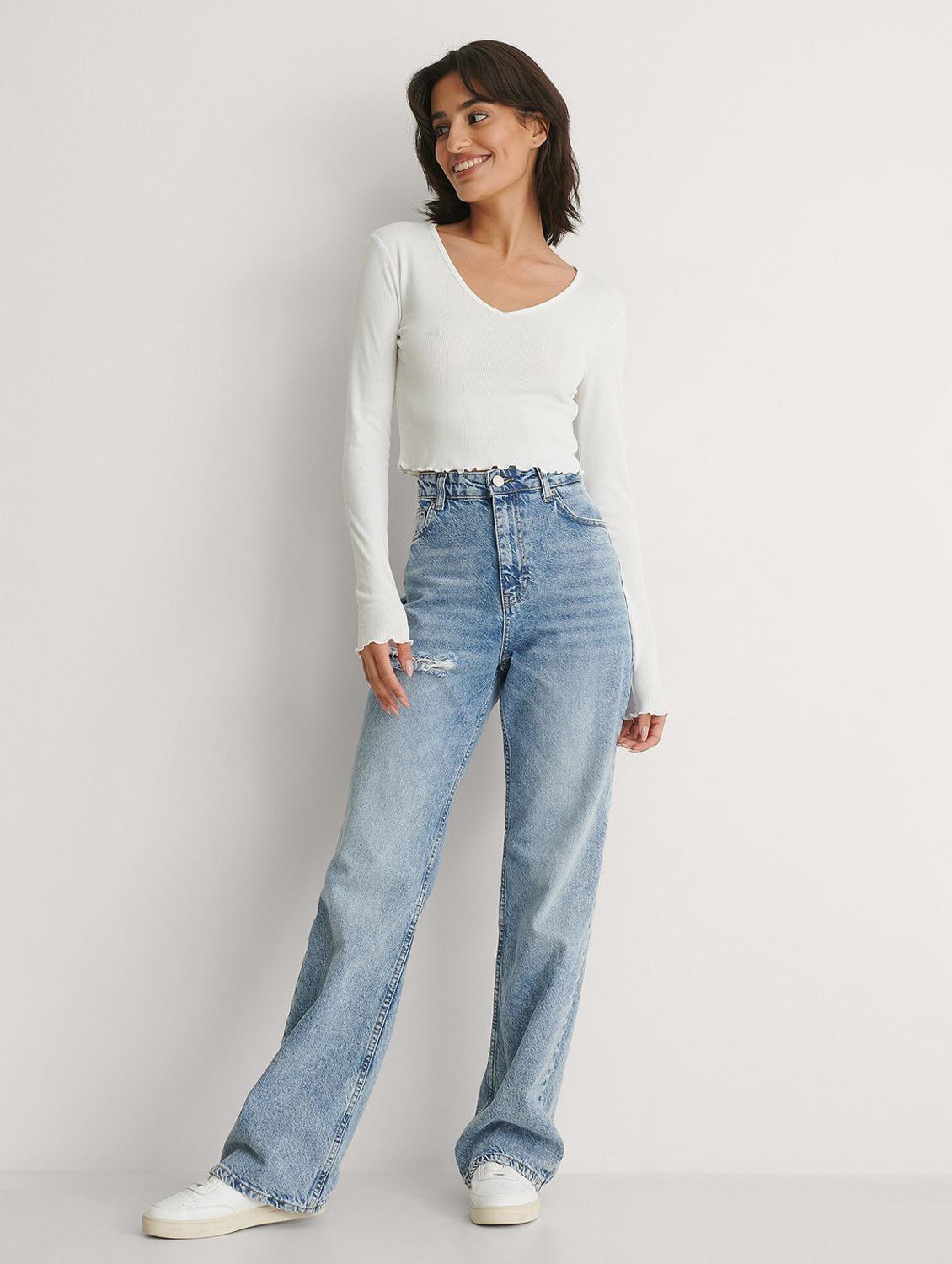 white solid long sleeves crop top - 20299321 - Standard Image - 2
