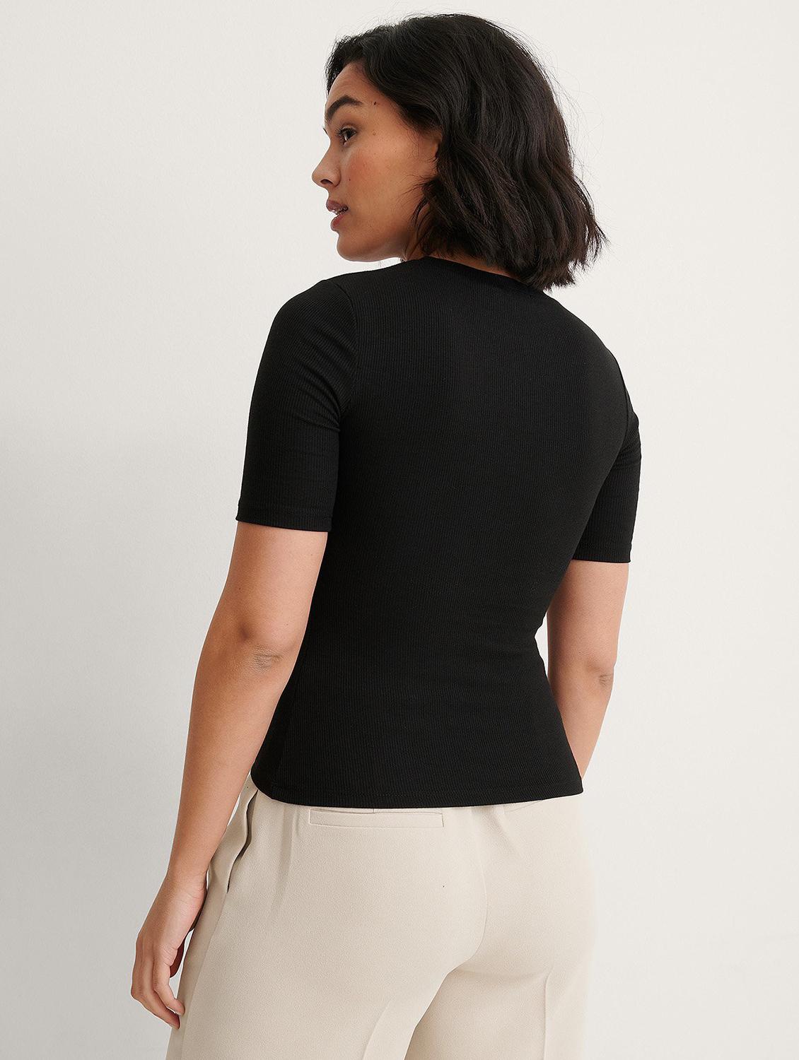 lack solid crew neck regular top - 20299453 - Standard Image - 2