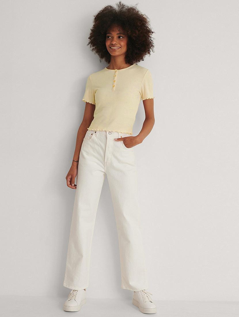 beige solid short sleeves regular top - 20299487 - Standard Image - 2