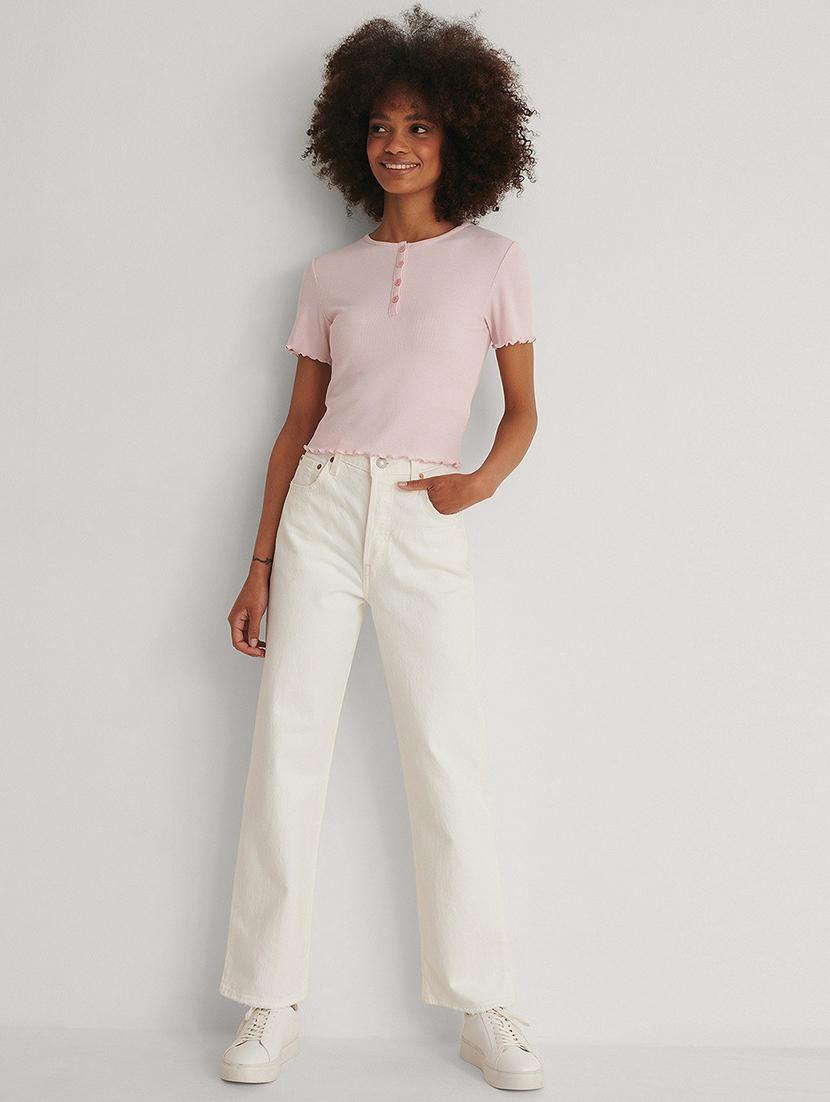 pink solid short sleeves regular top - 20299488 - Standard Image - 2