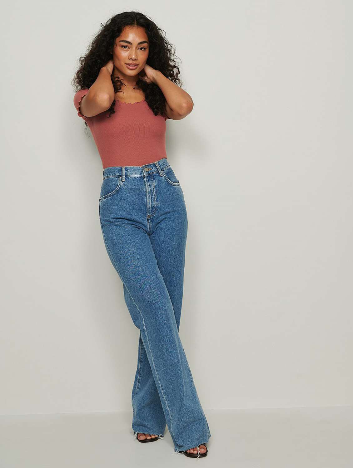 pink solid short sleeves regular top - 20299601 -  Standard Image - 2