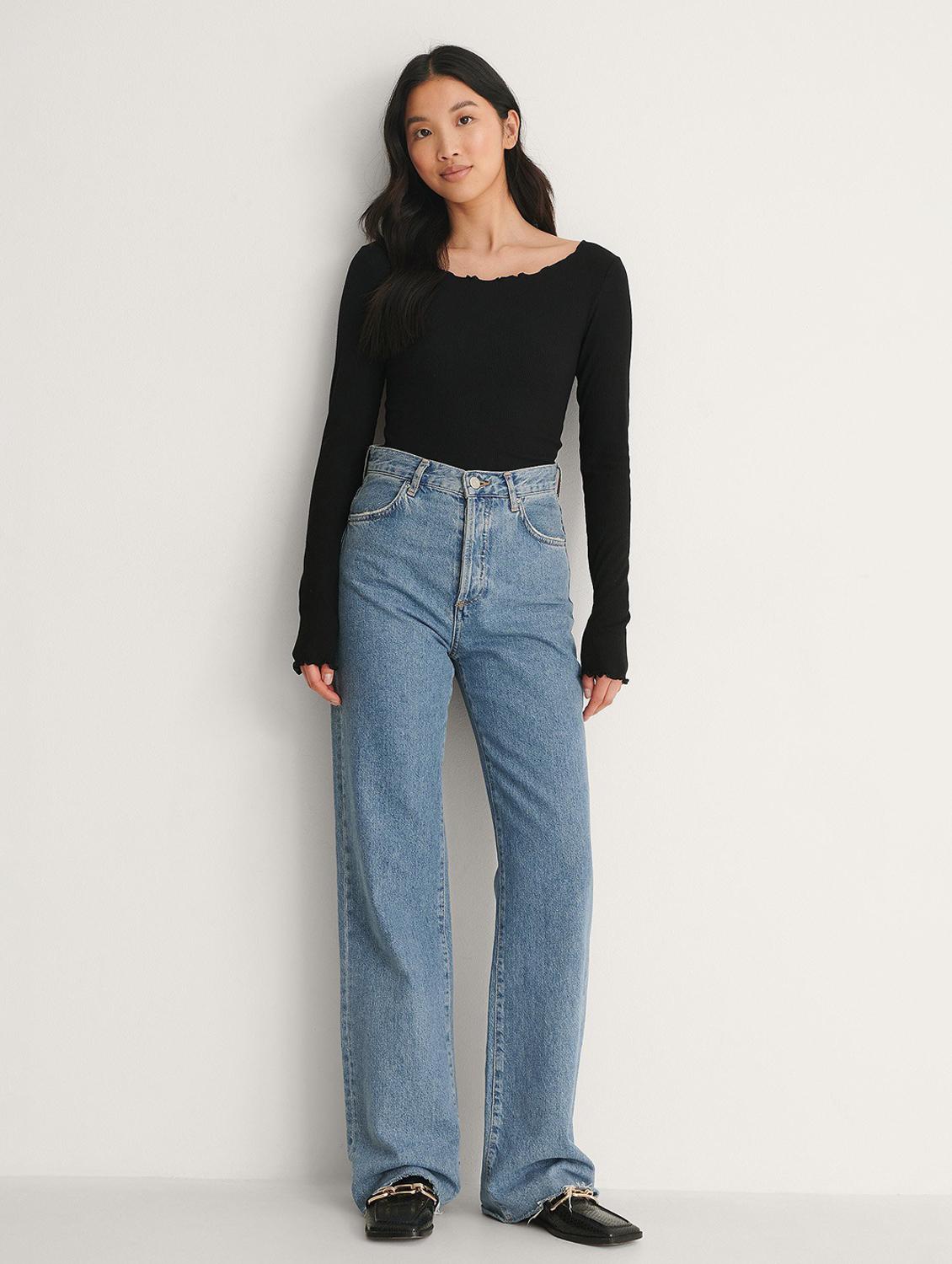 black solid long sleeves regular top - 20299604 - Standard Image - 2