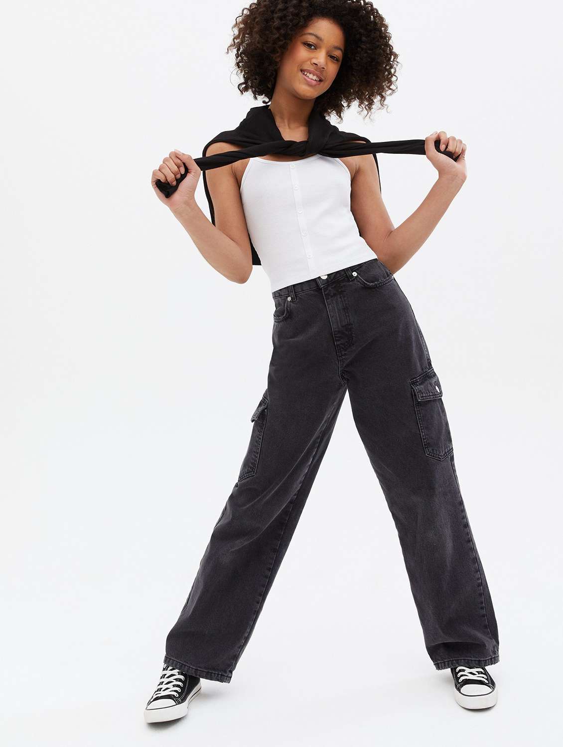 white cotton blend camisole top - 20299615 -  Standard Image - 2