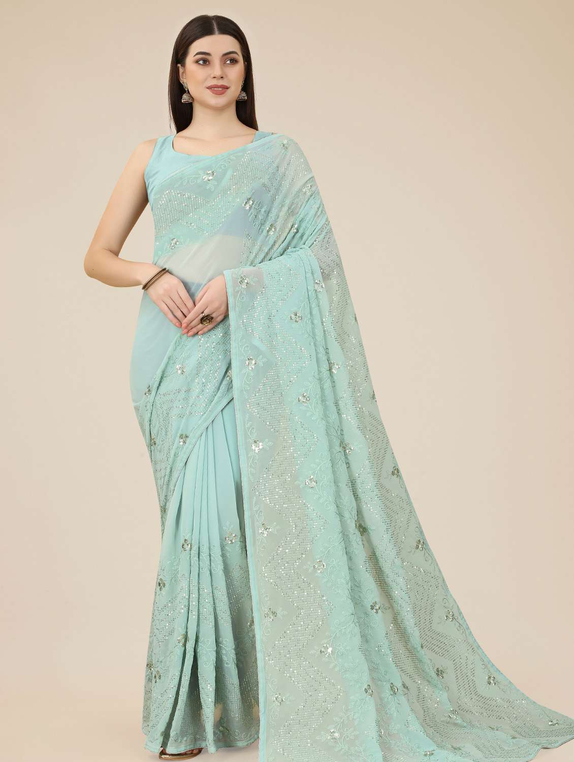 women's embellished saree