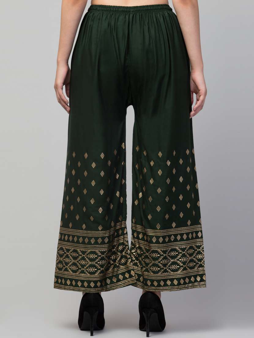 women block print viscose palazzo - 20300604 - Standard Image - 2