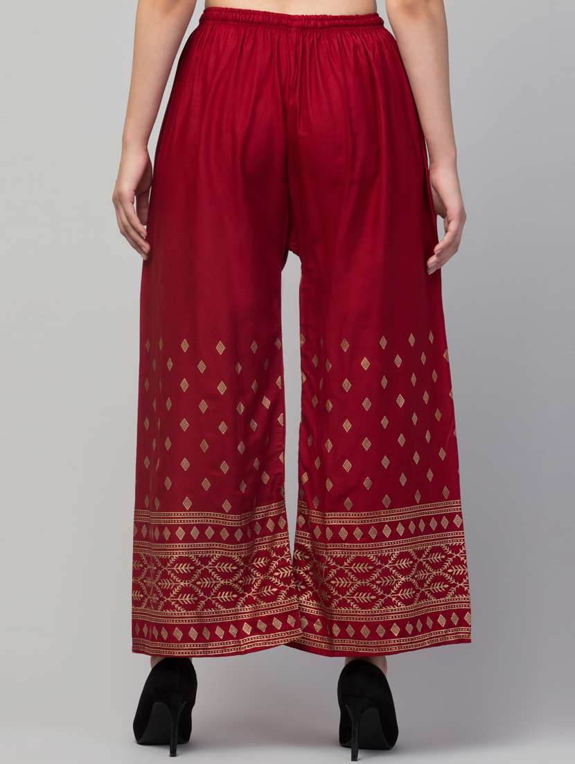 women block print viscose palazzo - 20300607 -  Standard Image - 2