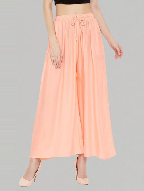 women mid rise solid flared palazzo - 20300617 -  Standard Image - 0