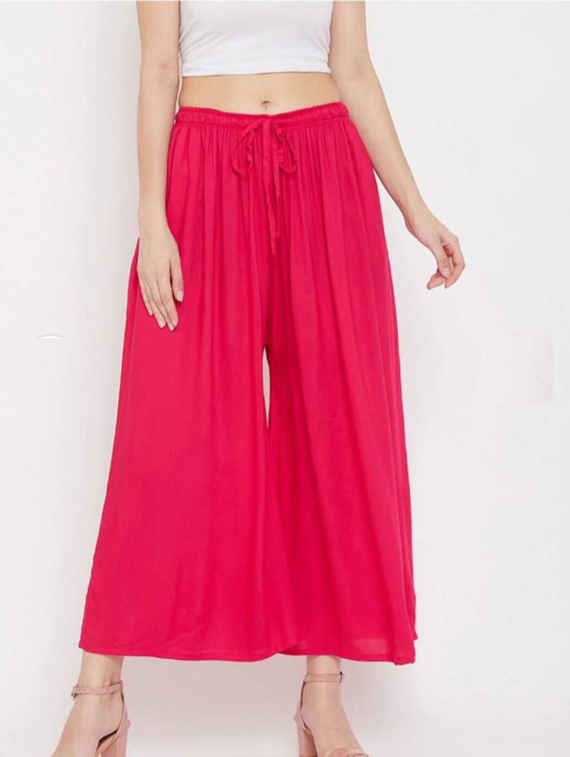 women mid rise solid flared palazzo - 20300624 - Zoom Image - 0