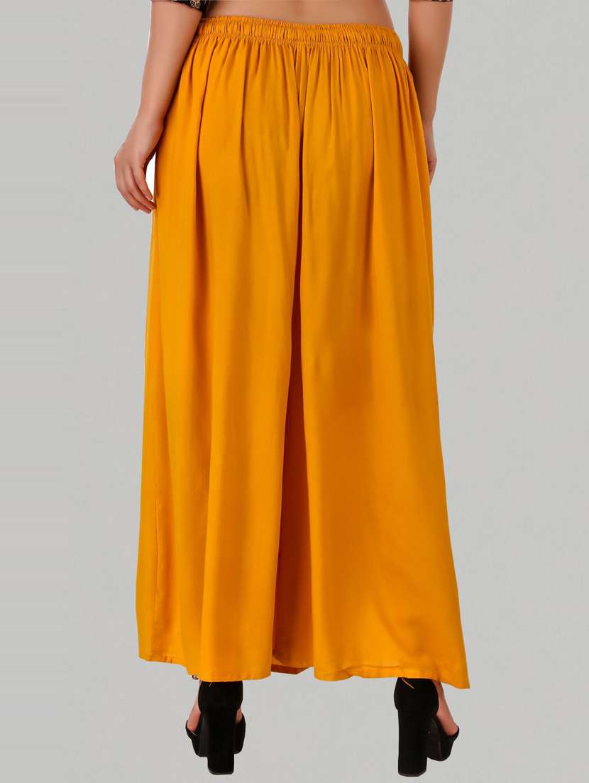 women mid rise solid flared palazzo - 20300628 -  Standard Image - 2