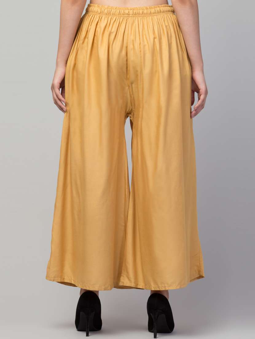 women mid rise solid flared palazzo - 20300632 -  Standard Image - 2