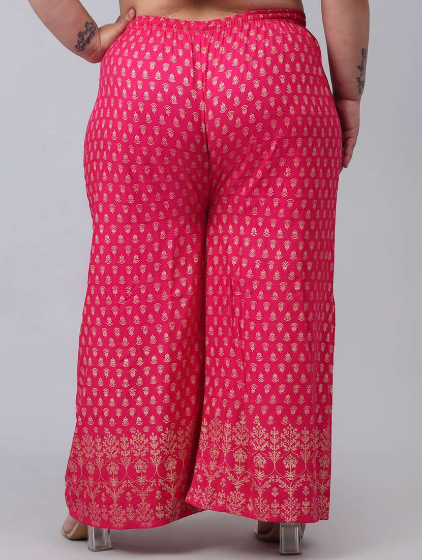 pink printed palazzo - 20300646 -  Standard Image - 2