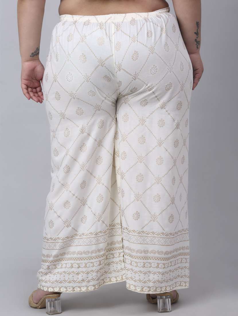 white foil printed palazzo - 20300648 -  Standard Image - 2