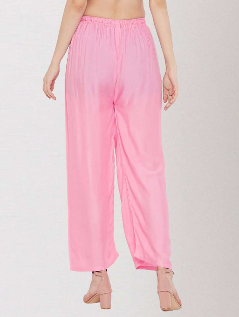 women mid rise solid flared palazzo - 20300662 -  Standard Image - 2