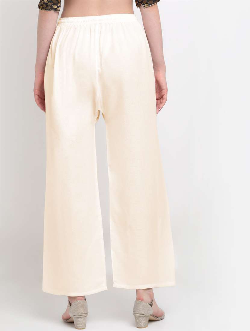 women mid rise solid flared palazzo - 20300664 -  Standard Image - 2