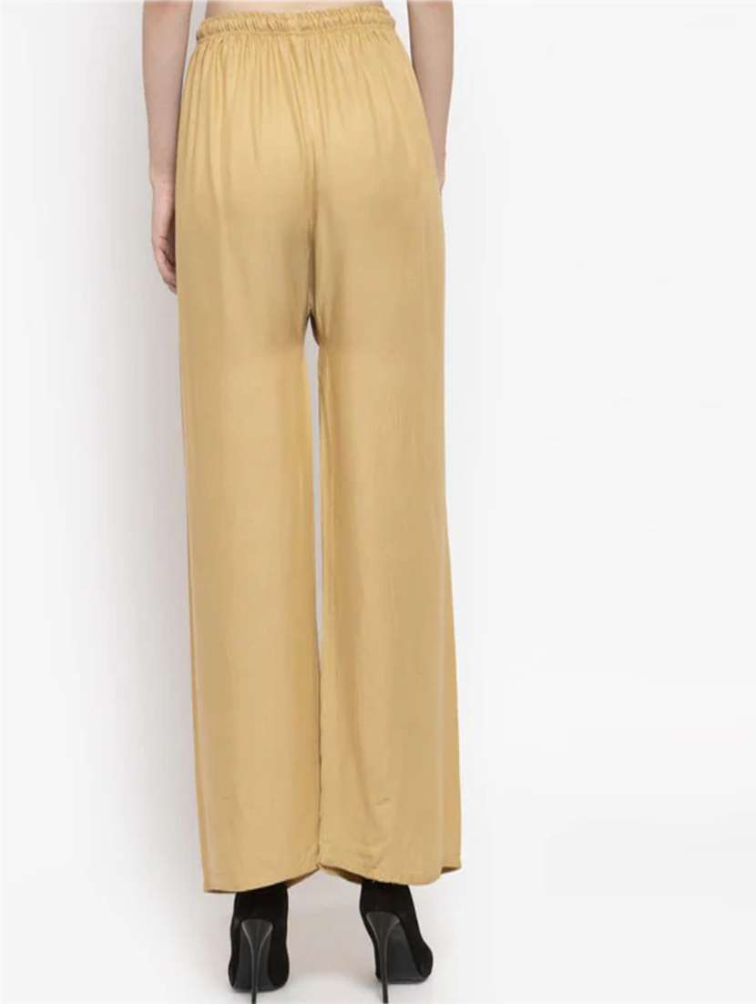 women mid rise solid flared palazzo - 20300667 -  Standard Image - 2