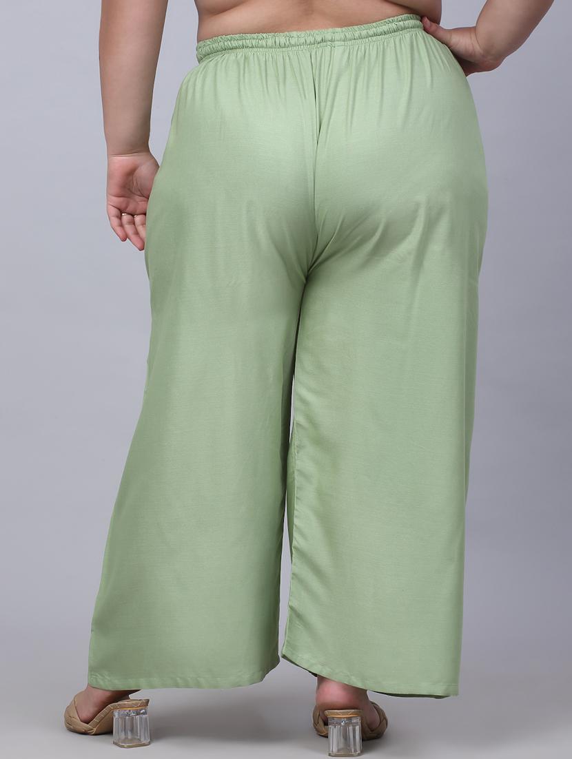 women mid rise solid flared palazzo - 20300669 - Standard Image - 2