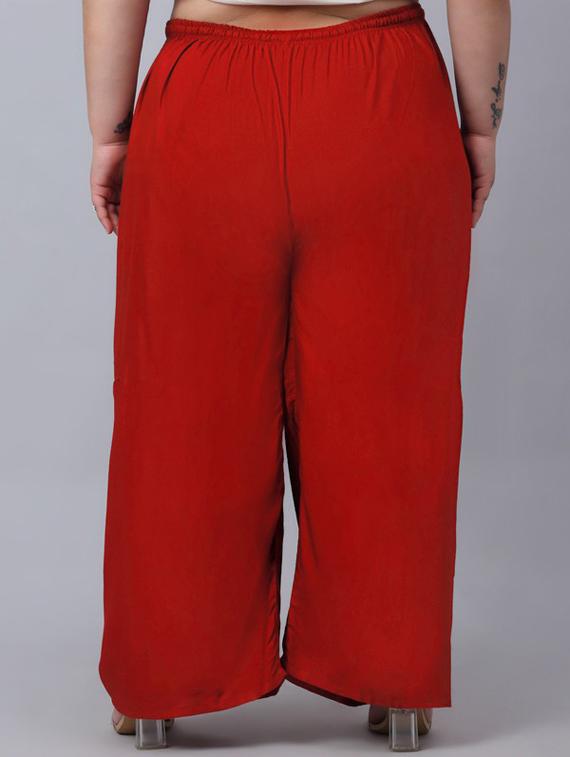 women pack of 2 solid flared palazzos - 20300681 - Standard Image - 7