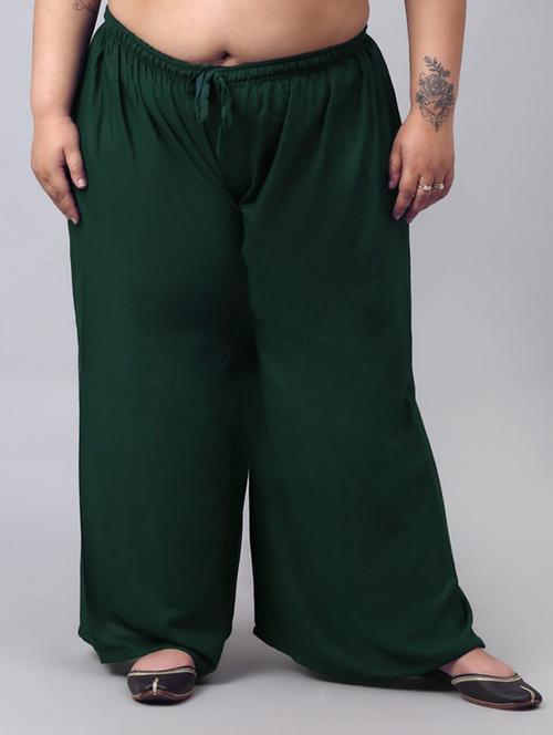 women mid rise solid flared palazzo - 20300686 - Standard Image - 0