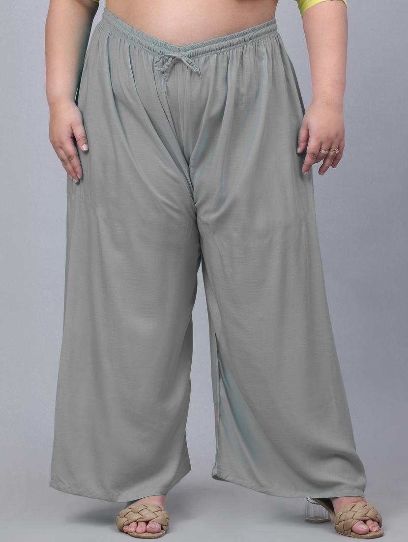 women mid rise solid flared palazzo - 20300687 - Zoom Image - 0