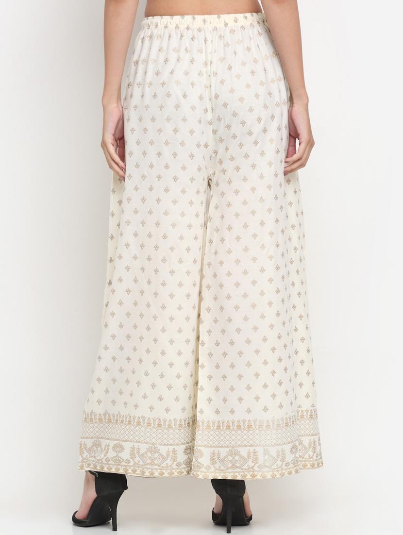 cream printed palazzo - 20300691 - Standard Image - 2