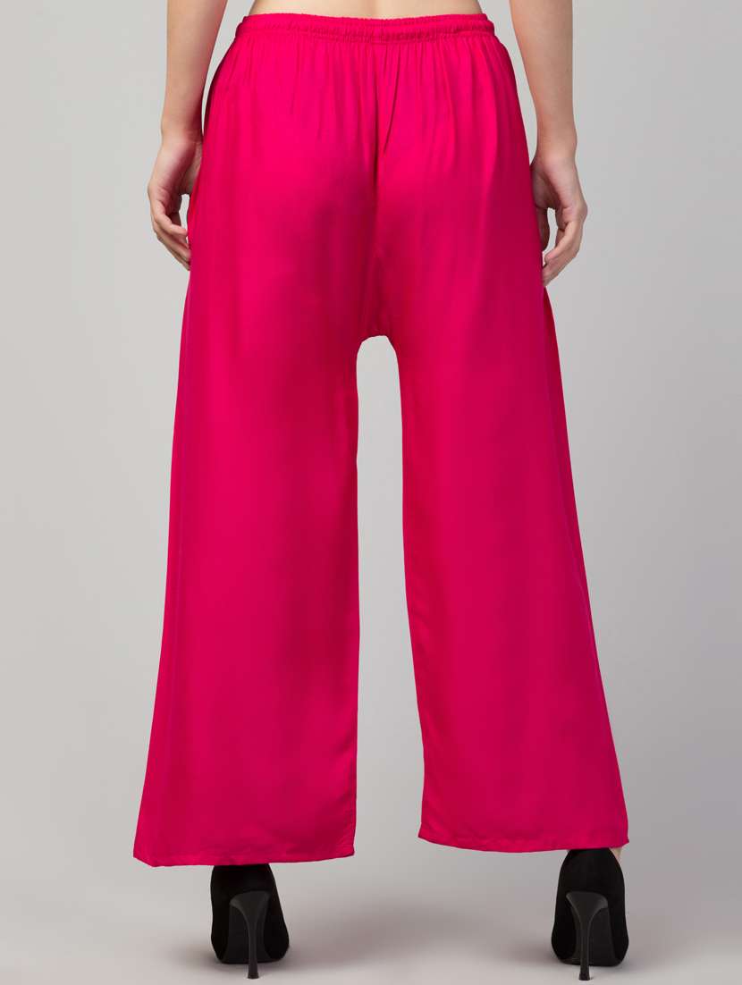 women mid rise solid flared palazzo - 20300698 -  Standard Image - 2