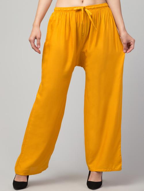 women mid rise solid flared palazzo - 20300699 - Standard Image - 0
