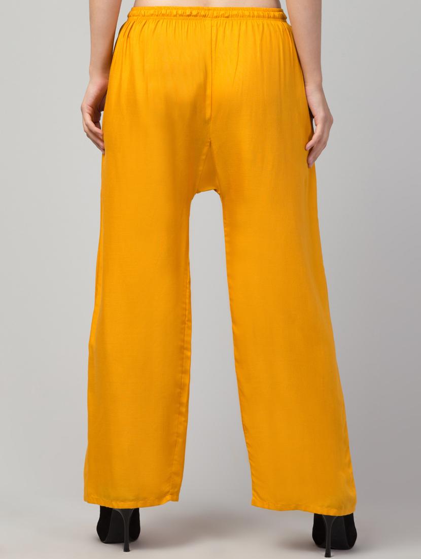 women mid rise solid flared palazzo - 20300699 - Standard Image - 2