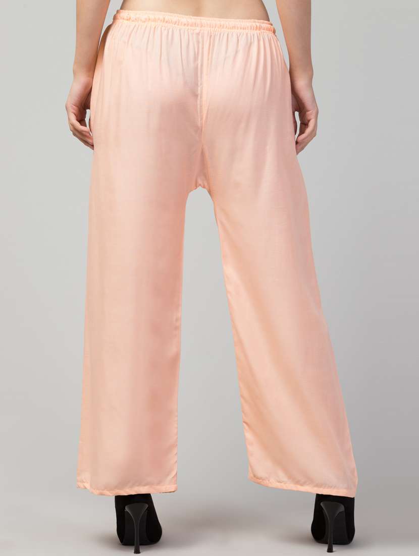 women mid rise solid flared palazzo - 20300700 -  Standard Image - 2