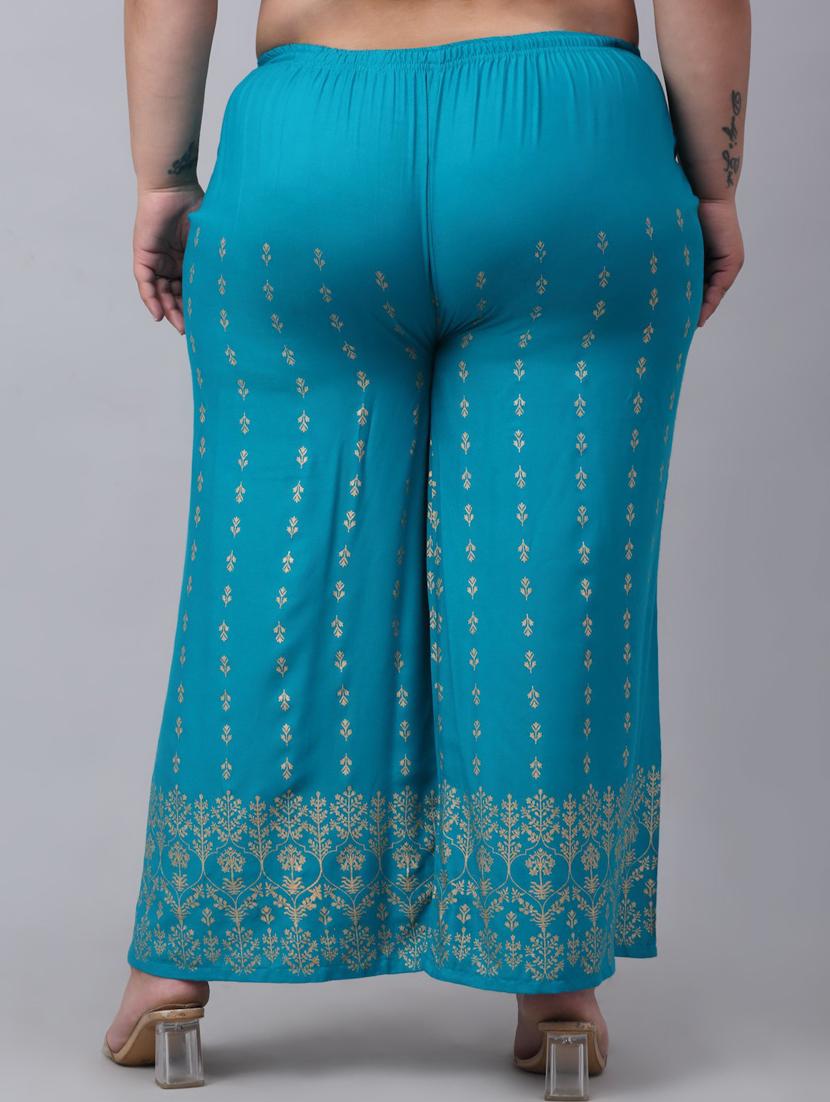 ai aqua bottom placement print palazzo - 20300712 - Standard Image - 2