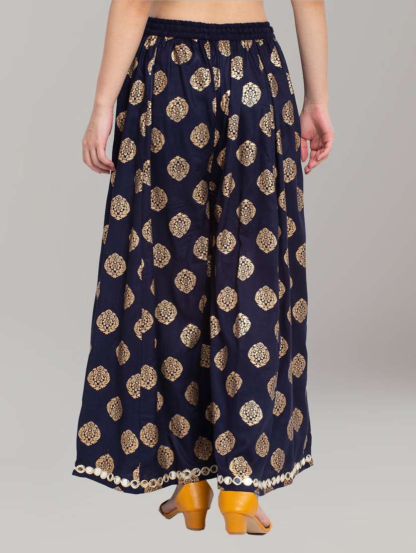 dark blue foil print palazzo - 20300730 -  Standard Image - 2