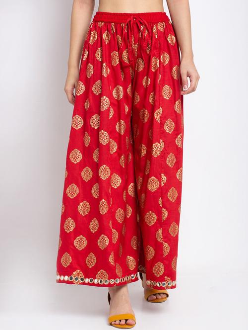 women floral print viscose palazzo - 20300748 - Standard Image - 0