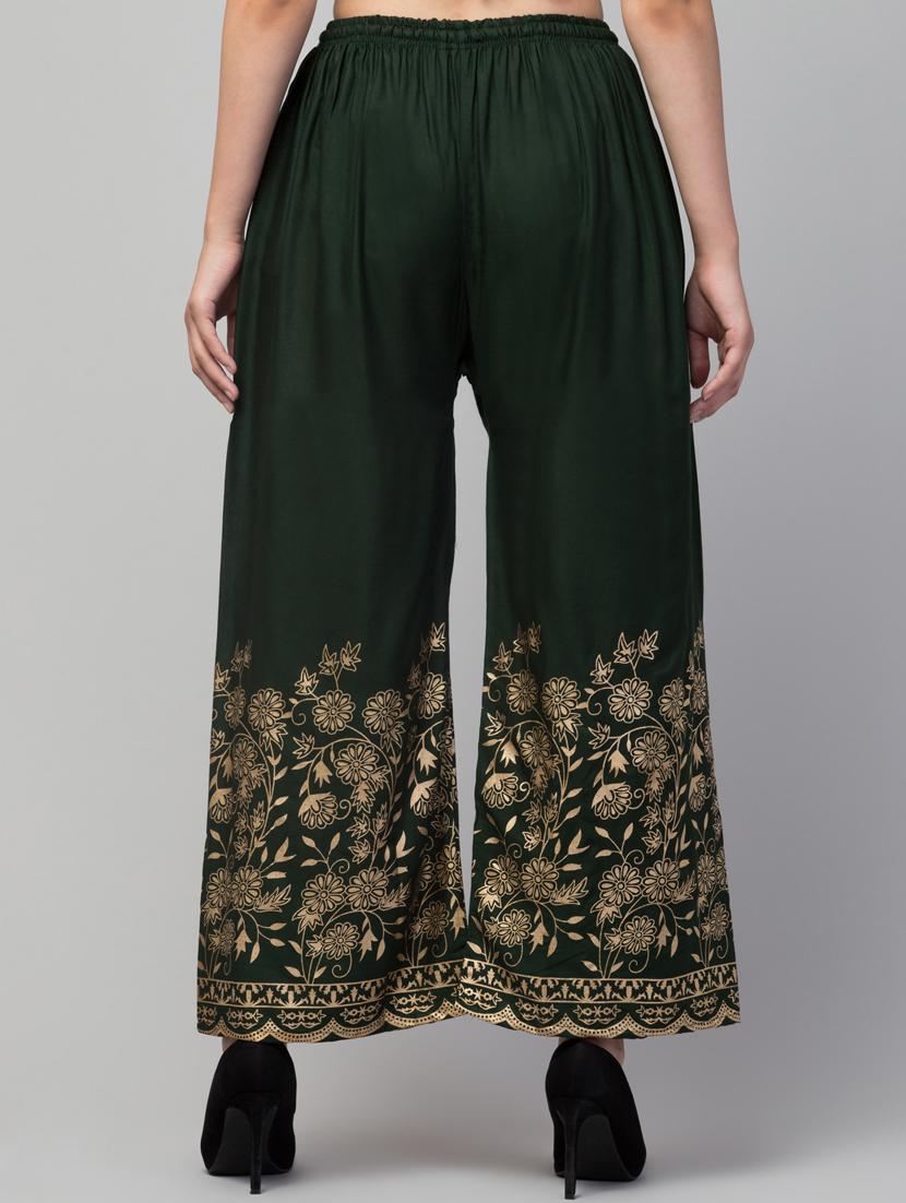 green bottom placement print palazzo - 20300750 - Standard Image - 2