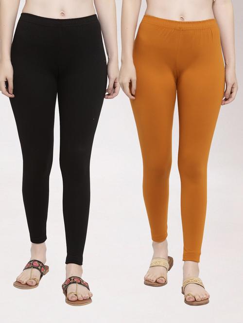 women pack of 2 solid leggings - 20300888 - Standard Image - 0