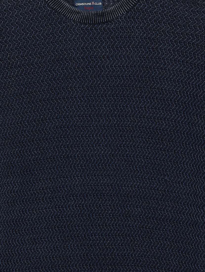 dark blue self design sweater - 20301291 -  Standard Image - 2