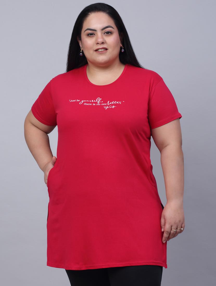 women's chest print crew neck t-shirt - 20301298 - Zoom Image - 0