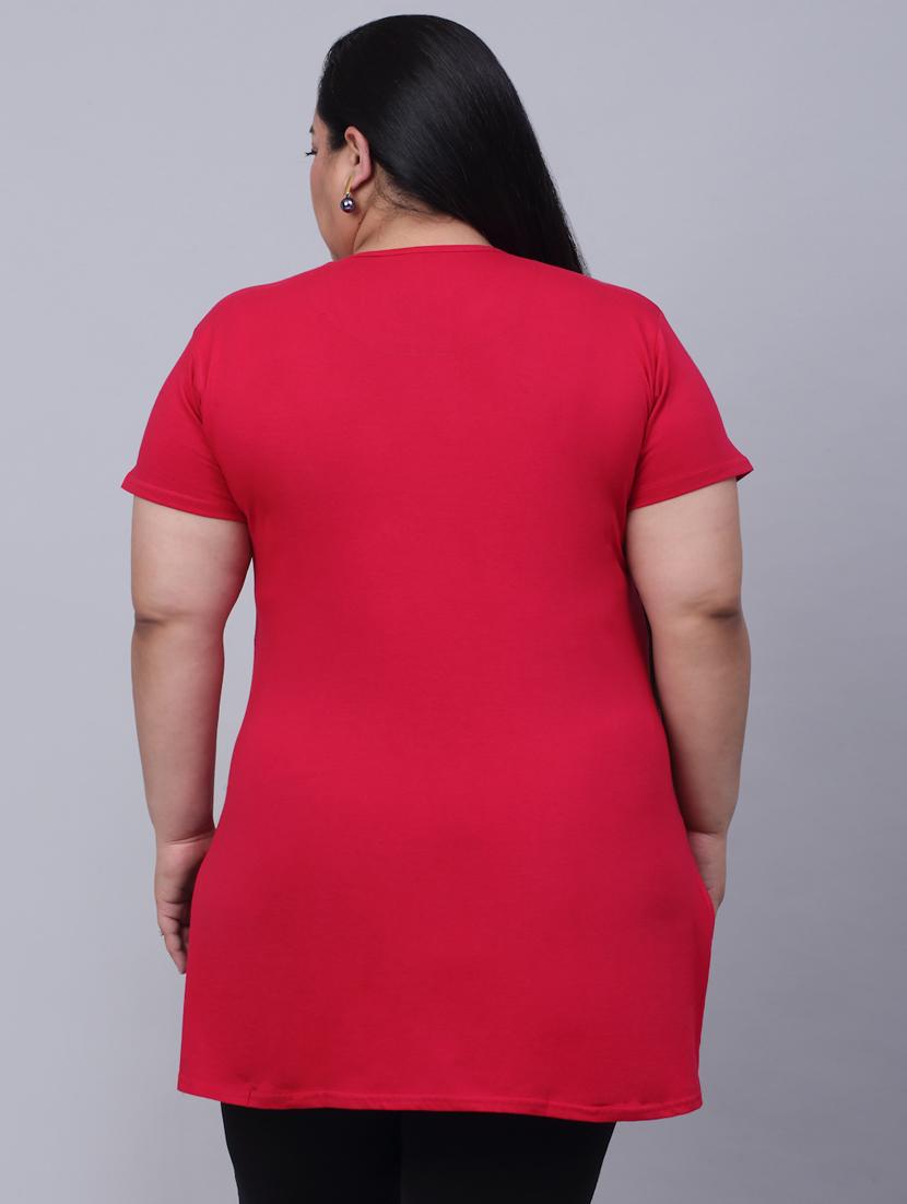 women's chest print crew neck t-shirt - 20301298 - Standard Image - 2