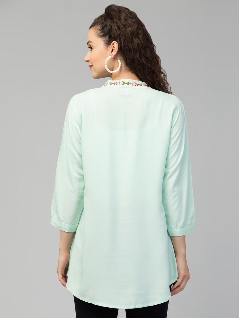 neo mint embroidered regular tunic - 20301305 - Standard Image - 2