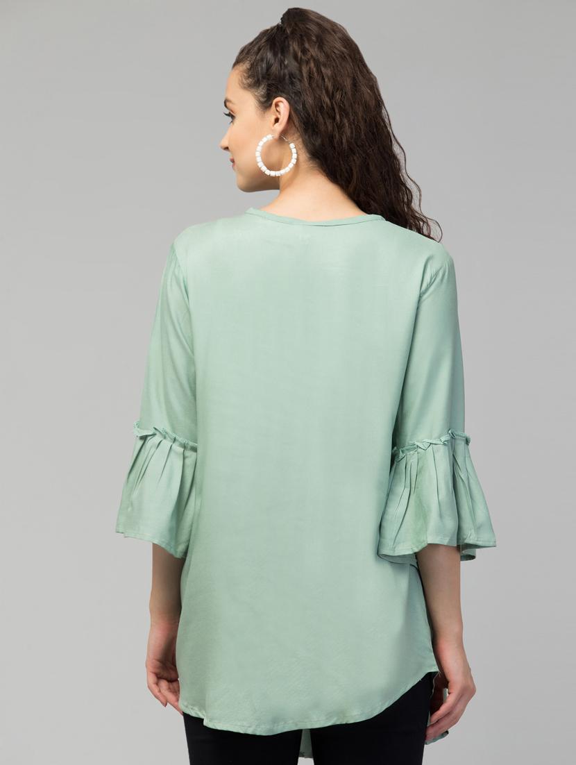 pastel green embroidered a-line tunic - 20301329 - Standard Image - 2