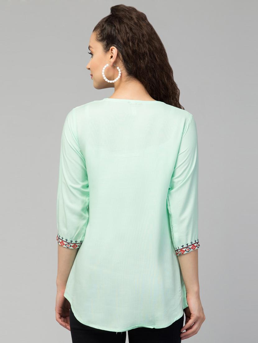 neo mint embroidered regular tunic - 20301343 - Standard Image - 2