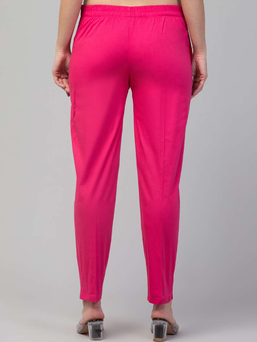 women solid pleated cigarette pants - 20301402 -  Standard Image - 2