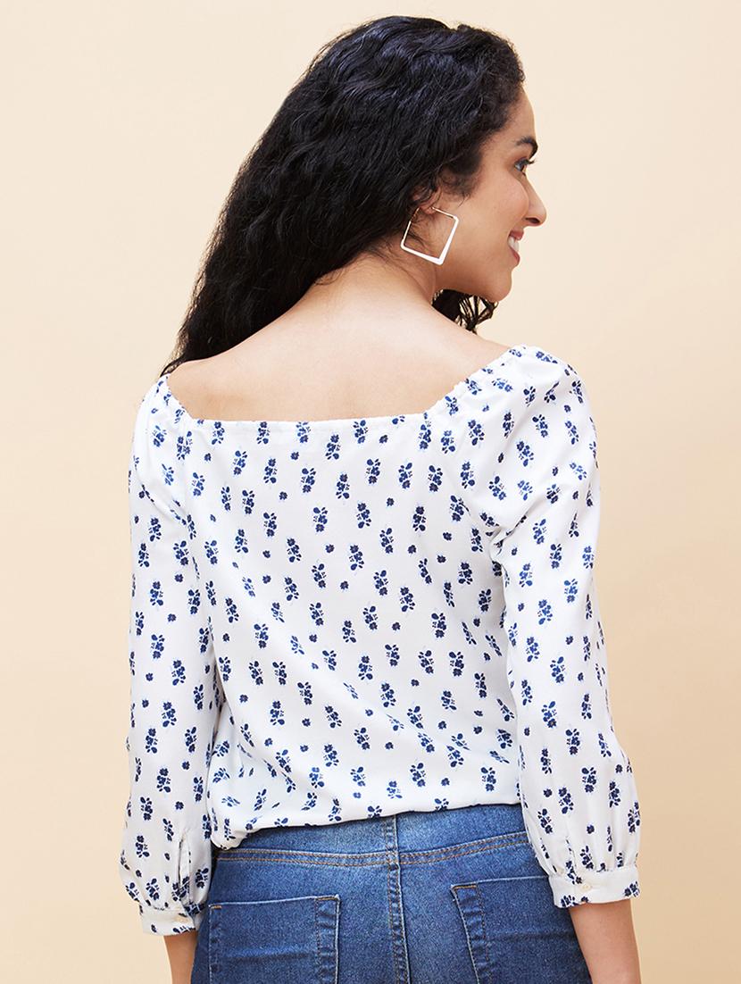women white viscose regular top - 20301549 - Standard Image - 2