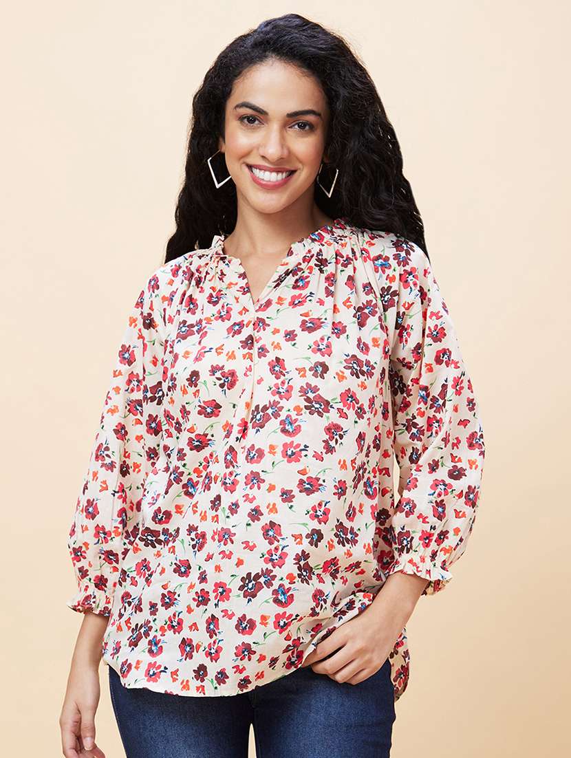 women white cotton regular top