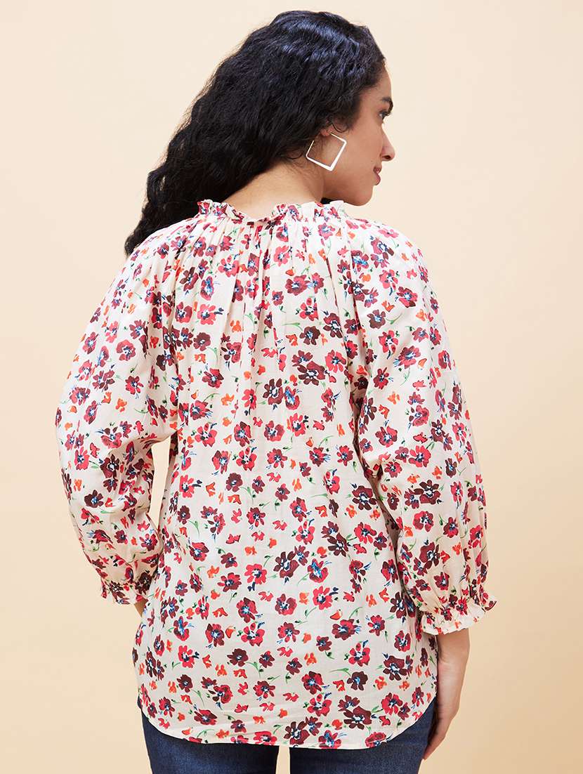 women white cotton regular top - 20301560 -  Standard Image - 2