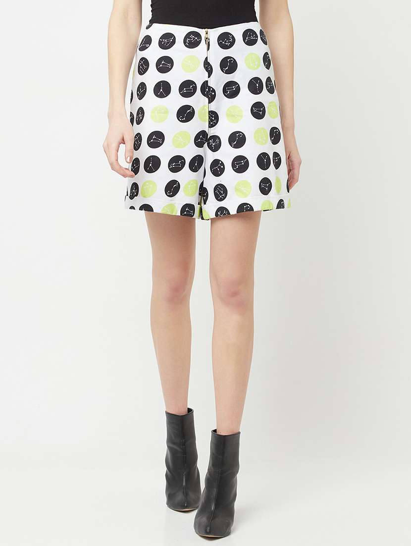 white polka dots regular short