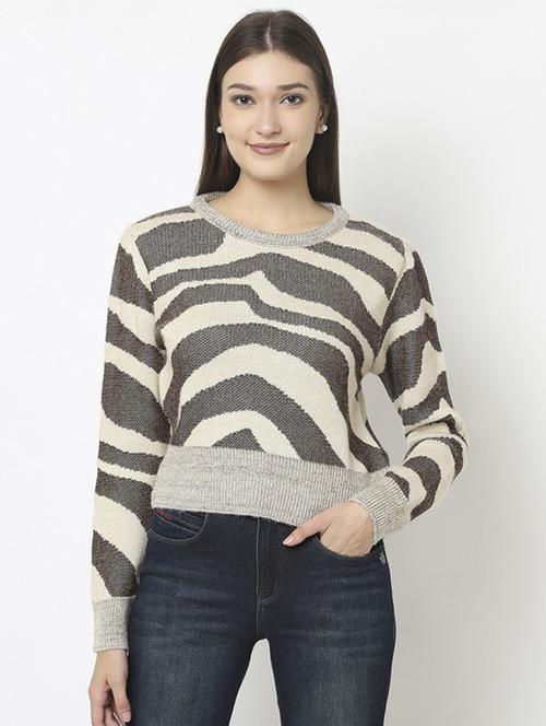 grey abstract pattern pullover - 20301921 - Standard Image - 0