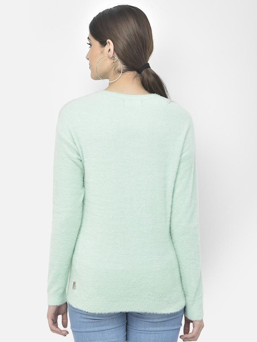 sea green solid pullover - 20301940 - Standard Image - 2