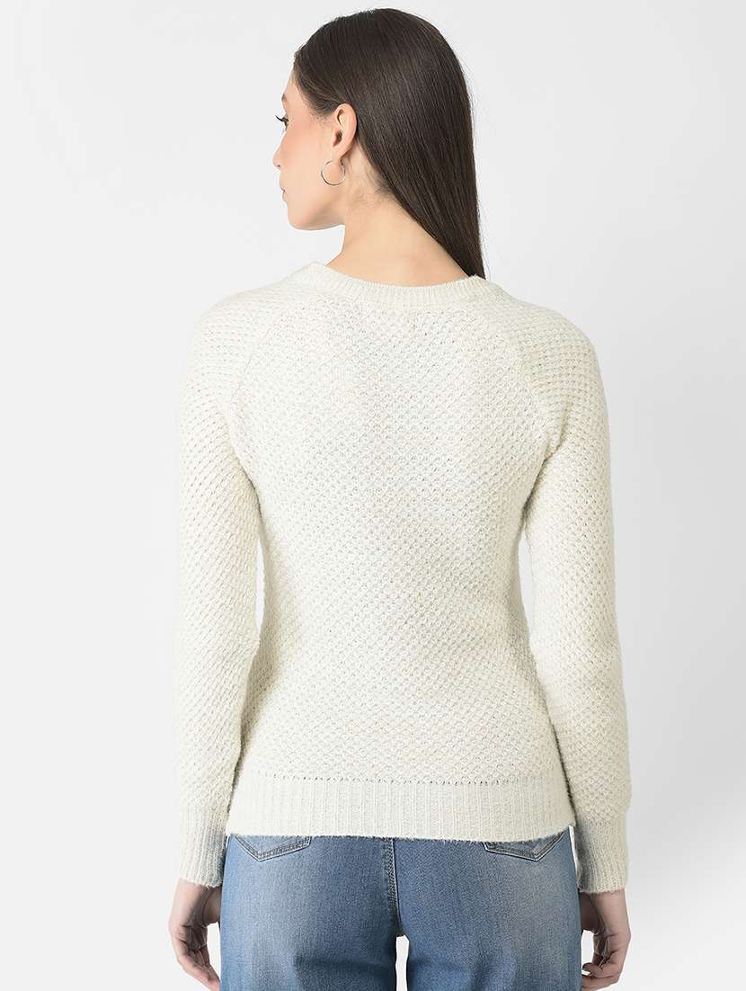 white self design pullover - 20301945 -  Standard Image - 2