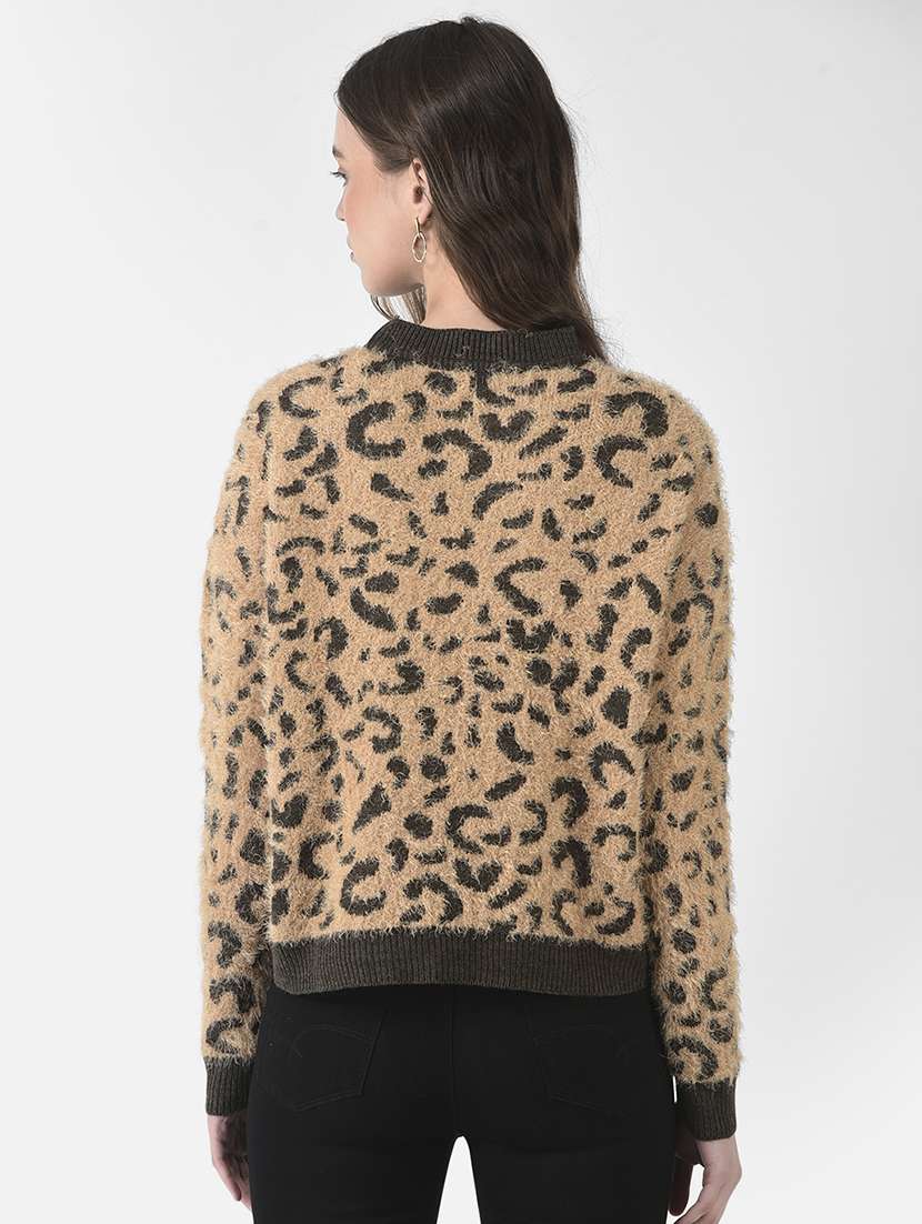brown animal pattern pullover - 20301948 -  Standard Image - 2