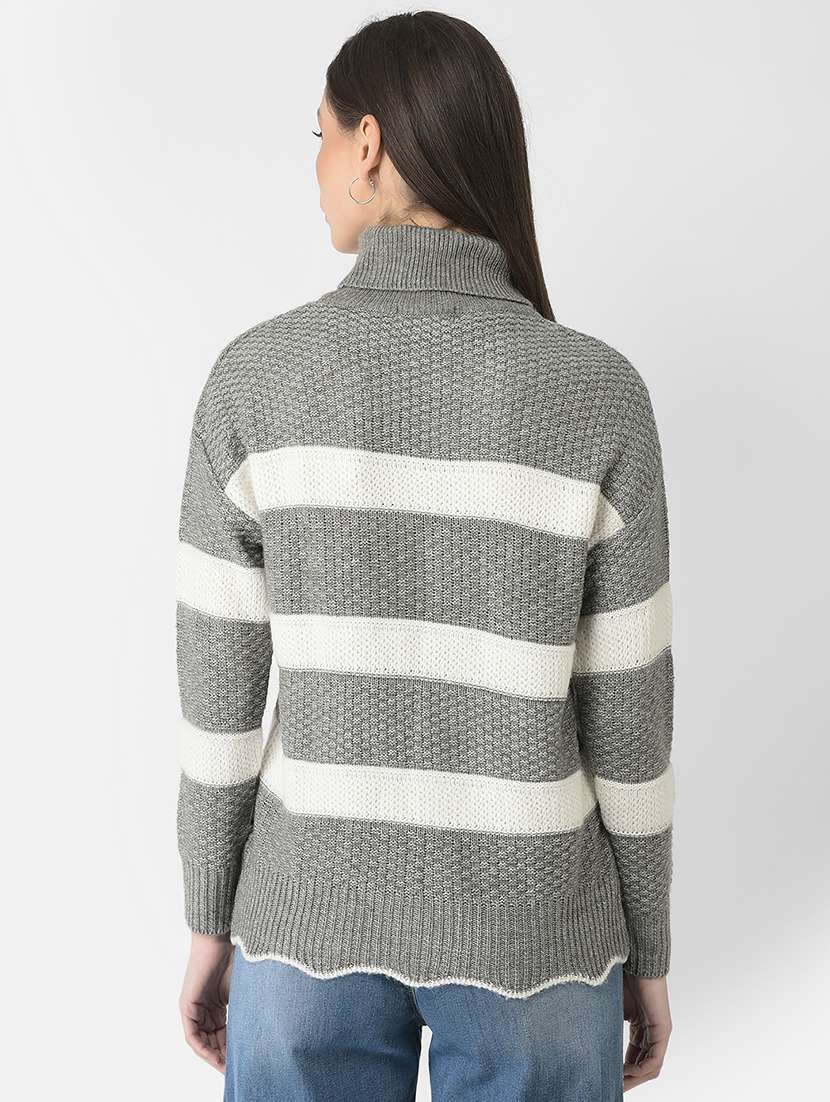 grey color block pullover - 20301959 -  Standard Image - 2