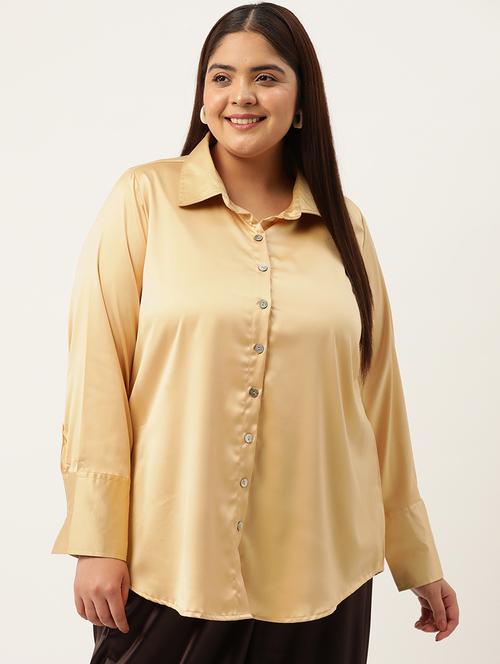 women plus size solid long sleeve shirt - 20302532 -  Standard Image - 0